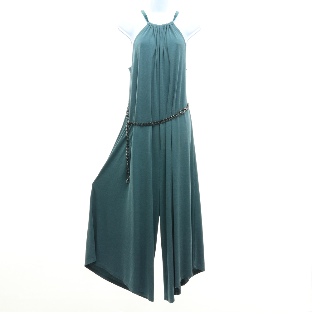Anthropologie HD in Paris Sleeveless Wide Leg Jumpsuit Romper Women S Blue/Green